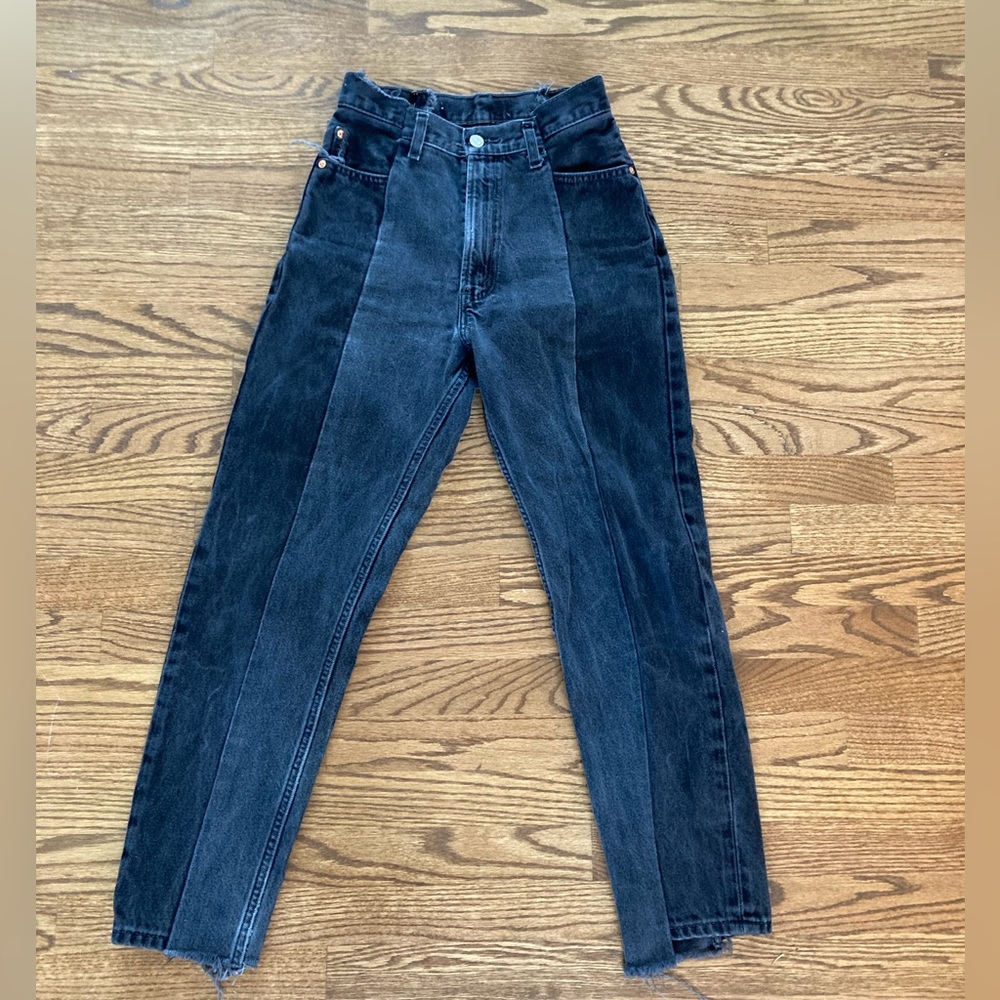 Two Color Structured Black Jeans
